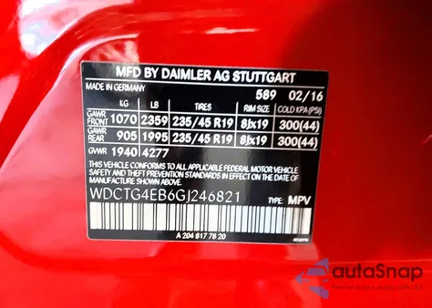 2016 Mercedes-Benz Gla 250 z USA, uszkodzony, nr VIN WDCTG4EB6GJ246821